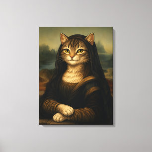 モナリザ猫のパロディ ルネサンスアート キャンバスプリント