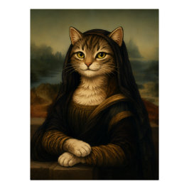 モナリザ猫のパロディ ルネサンスアート ポスター