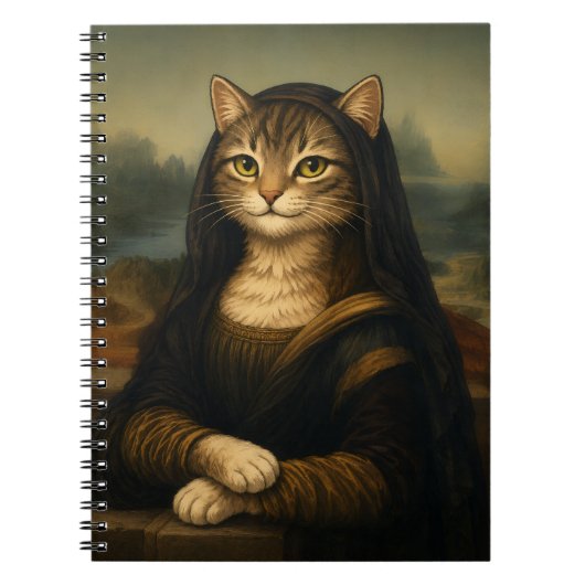 モナリザ猫パロディ ルネサンスアート ノートブック (正面)