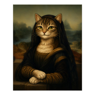 モナリザ猫パロディ ルネサンスアート ポスター