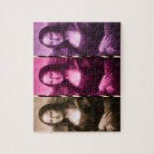 モナリザ アニマルプリント パープル ピンク チョコレート ジグソーパズル (縦)