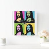 モナリザ – アポップ・アートのートスタイル スクエア壁時計 (ホーム)