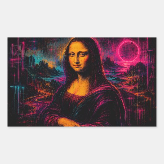 モナリザ アート 長方形シール (正面)