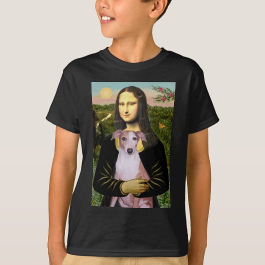 モナリザ - ウィペット (#7ライトレッド) Tシャツ (正面)