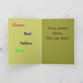 モナリザ、バラは赤、ヴィオレットは青。 カード (内部)