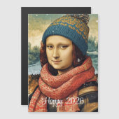 モナリザ ビーニー - ハッピー2026 マグネットカード (正面/裏面)