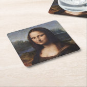 モナリザ&レオナルドダヴィンチ/イタリアヴィンテージ スクエアペーパーコースター (アングル)