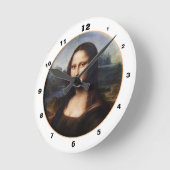 モナリザ&レオナルドダヴィンチ/ヴィンテージイタリア ラウンド壁時計 (傾斜)