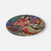 モナリザ ロマンティック ユニーク カラフル アートワーク ペーパープレート (アングル)