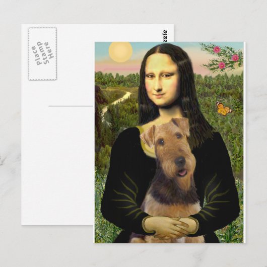 モナリザ – Airedale Terrier (#1) ポストカード (正面/裏面)