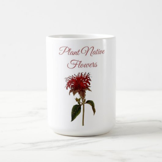 モナルダの原生植物の花 コーヒーマグカップ (中央)