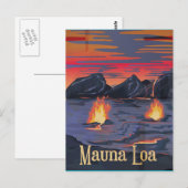 モナロア火山トラベルポスター ポストカード (正面/裏面)