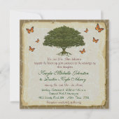 モナークとオークツリーのラスティックな結婚式の招待状 招待状 (正面)