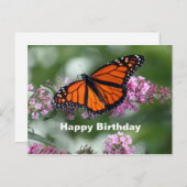 モナークオレンジ蝶の花の写真の誕生日 ポストカード (正面/裏面)