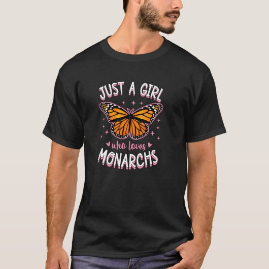 モナークバタフライが大好きな女の子 Tシャツ (正面)