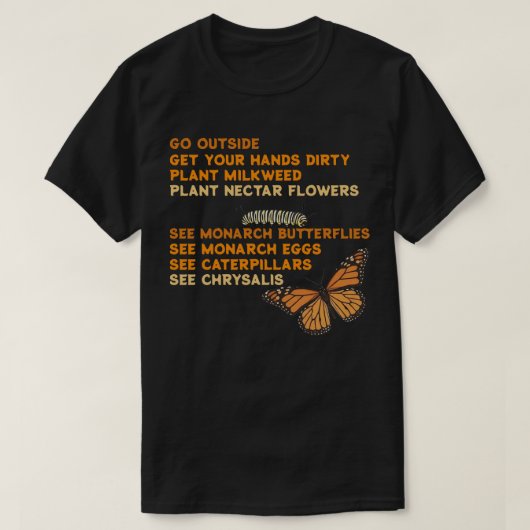 モナークバタフライを救おう Tシャツ (デザイン正面)