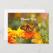 モナークバタフライ オレンジ マリーゴールド フォト サンクス ポストカード (正面/裏面)