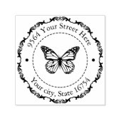 モナークバタフライ カスタム住所  セルフインキングスタンプ (デザイン)