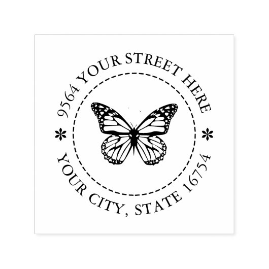 モナークバタフライ カスタム住所  セルフインキングスタンプ (デザイン)