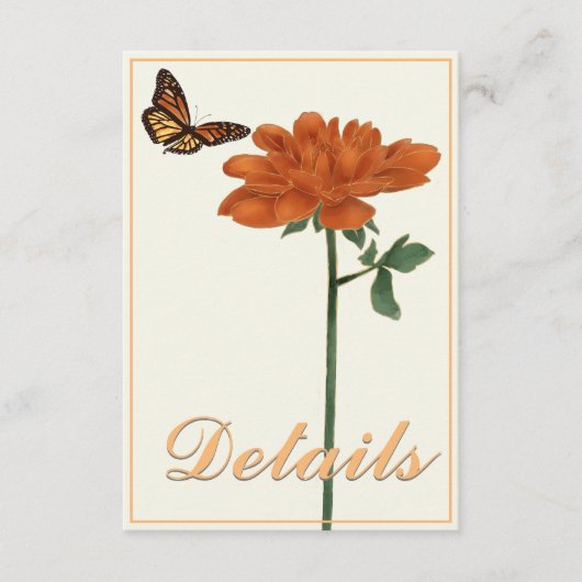 モナークバタフライ ダリア アイボリー 詳細 エンクロージャーカード (正面)