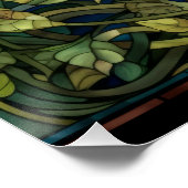 モナーク蝶のステンドグラス窓デザイン ポスター (コーナー)