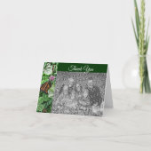 モナーク蝶のパーソナライズされた結婚式の写真 サンキューカード (正面)