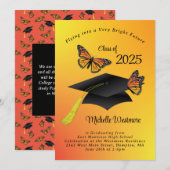 モナーク蝶の卒業パーティー招待状 招待状 (正面/裏面)