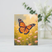 モナーク蝶の庭 水彩花 ポストカード (スタンド正面)