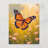 モナーク蝶の庭 水彩花 ポストカード (正面)