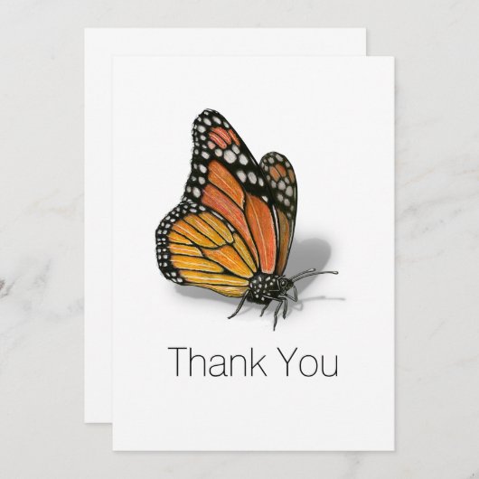 モナーク蝶の感謝 サンキューカード (正面/裏面)