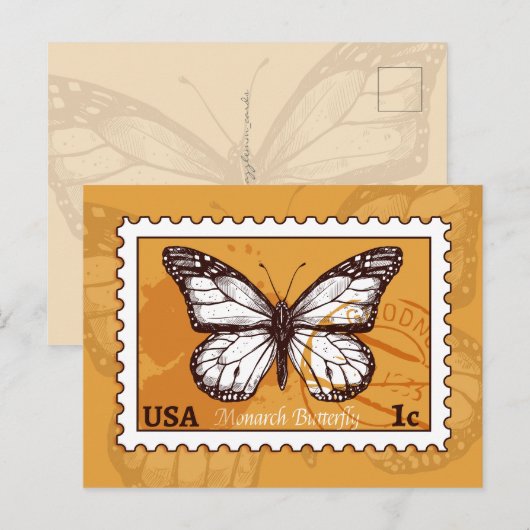 モナーク蝶 ポストカード (正面/裏面)