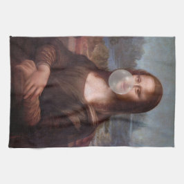 モナ吹リサの灰色バブルガム キッチンタオル