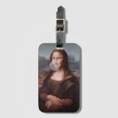 モナ吹リサの灰色バブルガム ラゲッジタグ (正面縦)