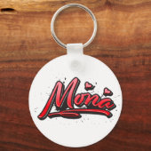 モナ赤いハートグラフティシュリュッセランガー キーホルダー (正面)