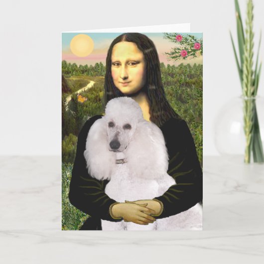 モナ·プード·ホワイト·スタンダード·プードル カード (正面)