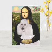 モナ·プード·ホワイト·スタンダード·プードル カード (黄色い花)