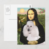 モナ・ポッド・ホワイト・スタンダードプードル ポストカード (正面/裏面)