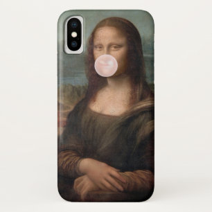 モナ・リサがピンクのガムを吹く iPhone X ケース