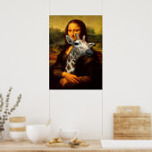 モナ・リサが可愛いキリンを飼っている ポスター (キッチン)