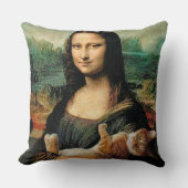 モナ・リサが猫猫好きを抱えている クッション (正面)