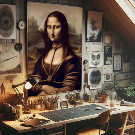 モナ・リサが縛り付けられた ポスター