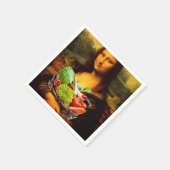 モナ・リサが野菜を大好き スタンダードカクテルナプキン (角)