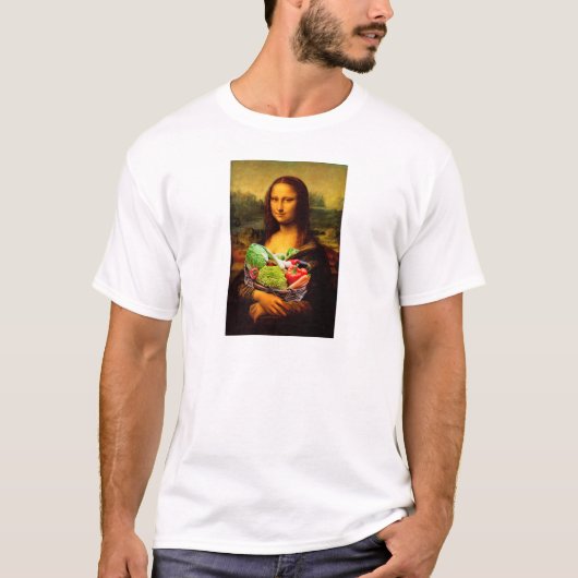 モナ・リサが野菜を大好き Tシャツ (正面)