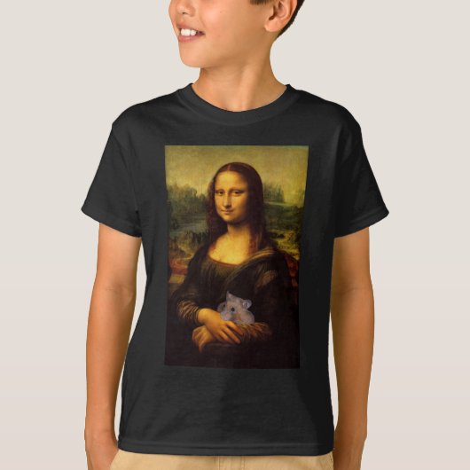 モナ・リサとハムスター Tシャツ (正面)