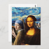 モナ・リサと自撮り娘 ポストカード (正面/裏面)