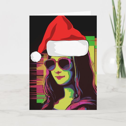 モナ・リサのユーモアあふれるクリスマスカード カード (正面)