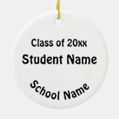 モナ・リサの卒業式フォトフレーム セラミックオーナメント (裏面)