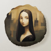 モナ・リサは、クラシックだけでなく、新しい。 ラウンドクッション (裏面)