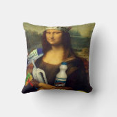モナ・リサ洗浄ツールを持つレオナルド・ダ・ヴィンチ クッション (裏面)