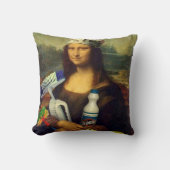 モナ・リサ洗浄ツールを持つレオナルド・ダ・ヴィンチ クッション (正面)